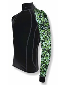 Suspect Animal Pánské funkční triko dlouhý rukáv-stoják ECO zip CAMO černá BambooHeavy - Zelená / XL