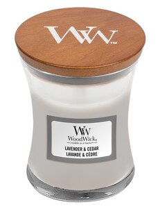 Malá vonná svíčka Woodwick, Lavender & Cedar