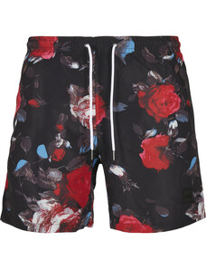 Urban Classics Pattern Swim Shorts black rose aop