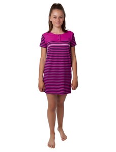 Dívčí noční košile Calvi 20-315 tmavě růžová s proužky