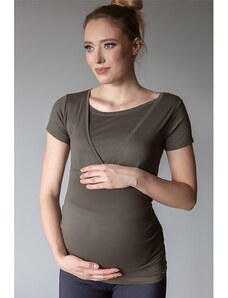 Těhotenské a kojící triko Miracle olivová