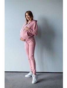 Těhotenská teplákovka s kojící mikinou Miracle růžová