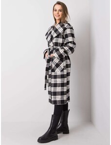 Fashionhunters Černobílý kostkovaný kabát od Yasmin