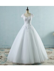 Donna Bridal krajkové svatební šaty s krátkým rukávem + SPODNICE ZDARMA