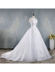 Donna Bridal svatební šaty se spadlými rukávy, vlečkou + SPODNICE ZDARMA