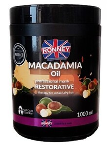 RONNEY Macadamia Oil Mask 1000ml - regenerační maska pro slabé a suché vlasy