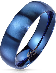 Atreya Personalizovaný šperk Modrý ocelový prsten s matným povrchem