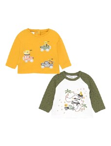 MAYORAL chlapecký set 2ks triček DR Afrika, žlutá/bílá/zelená