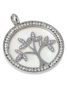Delami Dámský přívěsek Tree of life and happiness na náhrdelník z chirurgické oceli, stříbrný