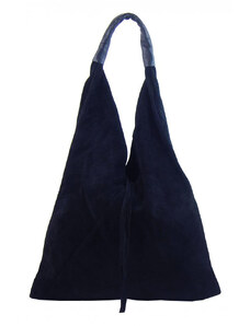 BORSE IN PELLE Barebag Kožená velká dámská kabelka Alma nejtmavější modrá