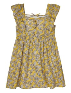 MAYORAL dívčí letní šaty s listy, žlutá