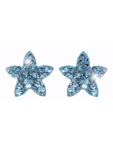 SkloBižuterie-J Náušnice Mořská hvězdice Swarovski Aquamarine