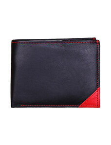 Kožená peněženka 104 W C BLACK s červeným rohem