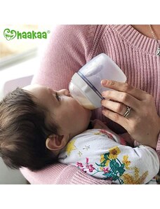 Haakaa Silikonová kojenecká láhev na mléko 160ml, šedá