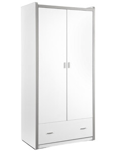 Bílá šatní skříň Vipack Bonny 202 x 96 cm