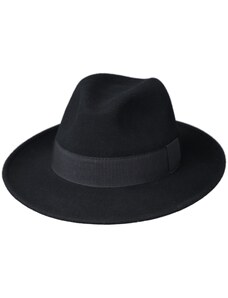 Fiebig Černý klobouk plstěný - černý s černou stuhou - Bogart