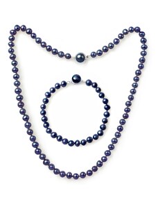 Tiniana Perlová souprava pravé říční perly Aila , náhrdelník a náramek, černá