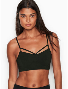 Victoria's Secret Bavlněná sportovní podprsenka Lightly Lined Cotton Bralette Black