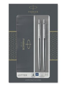 Kuličková a mechanická tužka Parker Jotter Stainless Steel - dárková sada
