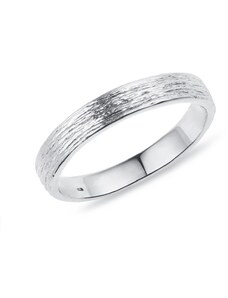 Dámský snubní prsten z bílého zlata s rytinou KLENOTA X0899002V30