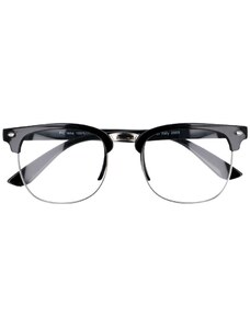 Sunmania Černé čiré imageové brýle Clubmaster "Hype"