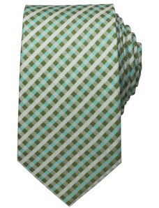 Quentino Zeleno tyrkysová pánská kravata se čtverečky