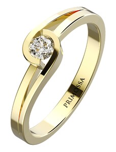 PRIMOSSA 3218 - zásnubní prsten ze žlutého zlata se zirkonem