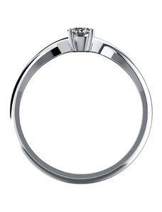 PRIMOSSA 3228 - zásnubní prsten z bílého zlata se zirkonem