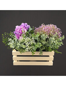 AMADEA Dřevěný obal na dva květináče, 32x17x15cm, dřevěný květináč Český výrobek