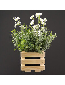 AMADEA Dřevěný obal na květináč, 17x17x15cm, dřevěný květináč Český výrobek