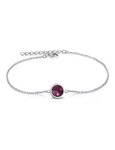 Jewellis ČR Jewellis Ocelový náramek Rivoli s krystalem Swarovski - Amethyst