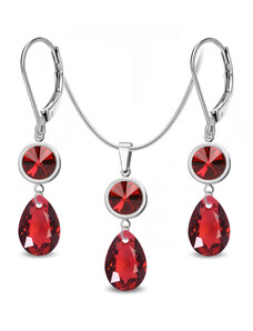 Jewellis ČR Jewellis Ocelový set Tears ve tvaru kapky s krystaly Swarovski - Scarlet