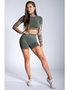 Gym Glamour Kraťásky bezešvé Khaki Ombre