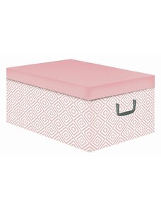 Skládací úložná krabice - karton box Compactor Nordic 50 x 40 x v.25 cm, růžová (Antique)