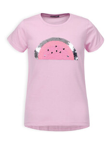 Dívčí tričko s překlápěcími flitry GLO STORY MELOUN růžové