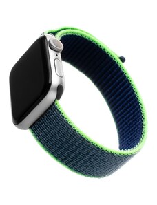 Nylonový řemínek FIXED Nylon Strap pro Apple Watch 38/40/41mm, neonově modrý FIXNST-436-NEBL