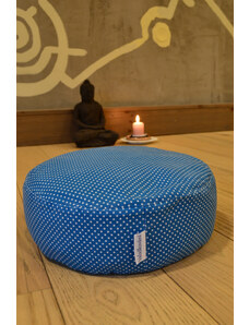 Pohankový meditační polštář Puntíky - modrá