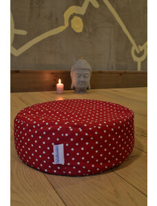 Pohankový meditační polštář Puntíky - červená