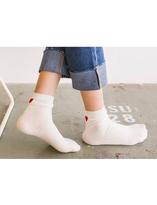 MY FEMINITY Zamilované ponožky se srdíčkem - bílé