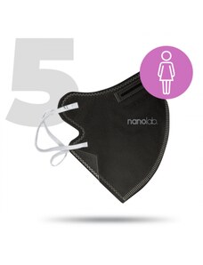 Nanolab bezpečný nano respirátor FFP2 dámský černý 5 ks