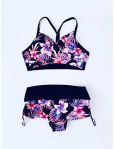 Victoria's Secret Victoria's Secret PINK Sport Flower Blck sportovní podprsenka a šortky Gym to Swim - S / Floral / Victoria's Secret