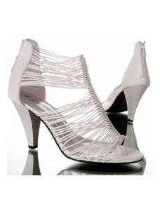 Bílé elegantní dámské sandály, lodičky