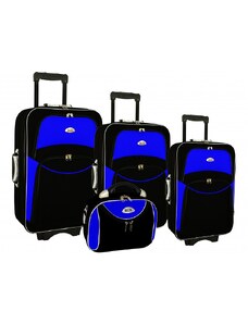 Rogal Modro-černá sada 4 cestovních kufrů "Standard" - vel. S, M, L, XL
