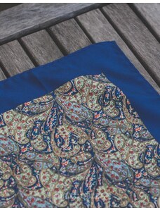 Obleč oblek Pánský kapesníček do saka s paisley vzorem a modrým lemováním