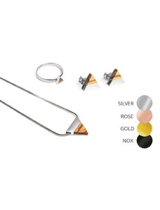 BeWooden Dámské šperky v setu Triangle Earrings & Necklace & Ring