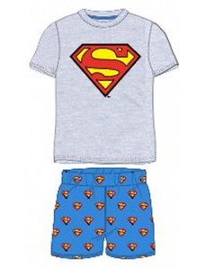 E plus M Chlapecké / dětské letní pyžamo Superman - šedé / 100% bavlna