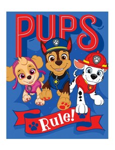 BrandMac Dětská flísová deka Tlapková patrola - Paw Patrol - motiv Pups Rule - 130 x 170 cm