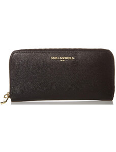 Karl Lagerfeld Paris Zip Around Wallet Black Gold