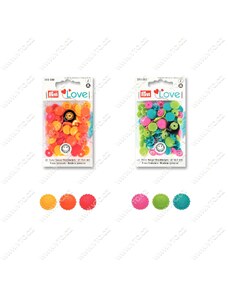 Patentky "Color snaps" PRYM LOVE - 081 - květinky růžovozelené