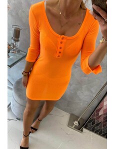 KESI Letní šaty s knoflíčky oranžová neon